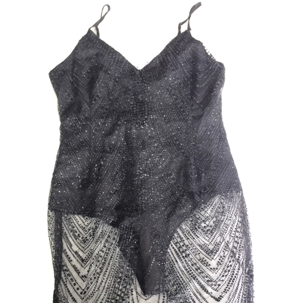 Black glitter sequined dress